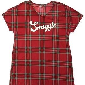 Pre-owned Joyspun Sleep Shirt Plaid Red Size L-XL